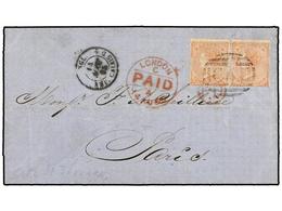 195 ANTILLAS DANESAS. 1865. SANTIAGO DE CUBA To PARÍS (France). Entire Forwarded To St. Thomas On Reverse Oval Mark<B> H - Autres & Non Classés