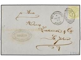 196 ANTILLAS DANESAS. 1877. SAINT THOMAS To SAN JUAN (Puerto Rico). Complete Letter Franked With British <B>4d.</B> Gree - Autres & Non Classés