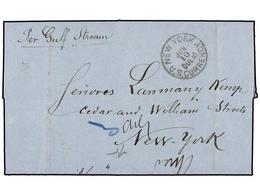 197 REPUBLICA DOMINICANA. 1874. SANTIAGO DE LOS CABALLEROS A NEW YORK. Carta Completa. Manuscrito <I>'Per Gulf Stream'</ - Andere & Zonder Classificatie