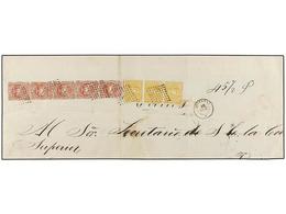 202 ECUADOR. Sc.4 (3), 6 (5). (1866 CA.). PLICA JUDICIAL De GUARANDA A RIO BAMBA Franqueada Con Una Tira De Tres Del <B> - Other & Unclassified