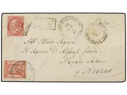 205 EGIPTO. Sg.14. 1869 (Feb. 19). Cover From TANTA To NAPOLI SALERNO (Italy) Franked By 1867 <B>1pi.</B> Red Tied By Bo - Altri & Non Classificati