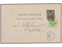 230A FRANCIA. Yv.53. 1878. PARÍS A CREFELD (Alemania). Entero Postal De <B>10 Cts.</B> Negro Con Franqueo Adicional De < - Other & Unclassified