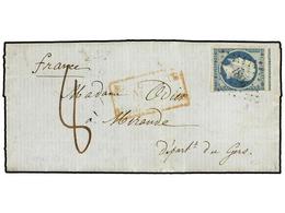 296 MALTA. 1854. MALTA A FRANCIA. <B>GUERRA DE CRIMEA.</B> Carta Escrita <I>'A Bordo Du Telemaque Paquebot A Vapeur Deva - Autres & Non Classés