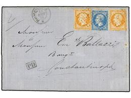 313 LEVANTE: CORREO FRANCES. Yv.22, 23 (2). 1865 (26 Agosto). ZILÉ (Zileh, Al Sur De Samsoun, Turquía) A CONSTANTINOPLA  - Andere & Zonder Classificatie