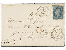 347 ARGENTINA. 1863. BUENOS AIRES A FRANCIA. Sobre Circulado Con Sello De <B>20 Cts.</B> Azul, Mat. <B>ANCLA</B>, Tarifa - Autres & Non Classés