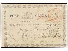 368 JAMAICA. 1877. BETHABARA (Jamaica) To GERMANY. Post Card With <B>JAMAICA/THREE PENCE/PAID</B> Cds. And French <B>KIN - Other & Unclassified