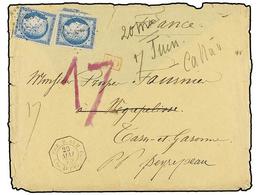 372 PANAMA. 1875 (1 Mayo). COLÓN (Panamá) A FRANCIA. Sobre Conteniendo Una Larga Carta Escrita A Bordo Del Buque De Guer - Andere & Zonder Classificatie