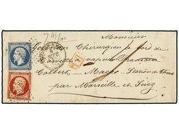 378 CHINA. 1855 (Septiembre). FRANCE To MACAO. Envelope With Full Contents To <I>'German Chirurgien A Bord De La Corvett - Autres & Non Classés