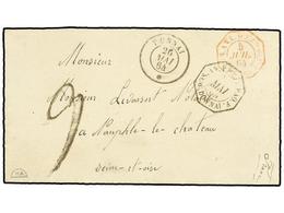 379 HONG KONG. 1864. HONG KONG A FRANCIA. Sobre Circulado Por Buque Francés. Fechador Del Paquebot <B>DONNAI/*</B> (Sall - Autres & Non Classés