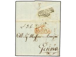 395 AFRICA. 1796 (21 Enero). <B>OFICINA POSTAL ESPAÑOLA EN ALGER. </B>ALGER A GENOVA (Italia). Carta Completa Escrita Po - Andere & Zonder Classificatie