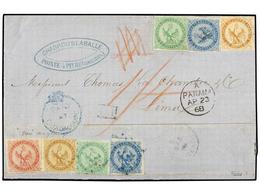 404 JAPON. Sc.2-6. 1868 (April 9). Cover From POINTE A PITRE To LIMA, Perú, Franked By Eagle Issue 1859-65 2 X <B>5 C.</ - Sonstige & Ohne Zuordnung