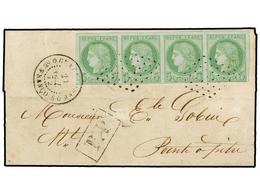 406 GUADALUPE. Ce.17. 1872. Internal Cover To POINTE A PITRE Franked By 1872/77 <B>5 C.</B> Green On Azure In An Attract - Other & Unclassified