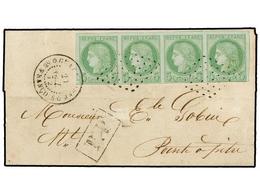 406 GUADALUPE. Ce.17. 1872. Internal Cover To POINTE A PITRE Franked By 1872/77 <B>5 C.</B> Green On Azure In An Attract - Sonstige & Ohne Zuordnung