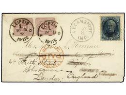 468 ALEMANIA. Sc.179. 1878 (Nov 8). Cover From LOGANSPORT (Ind.) Franked By 1875 Taylor <B>5c. </B>blue, Mailed To SAXON - Sonstige & Ohne Zuordnung