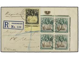 488 ASCENSION. Sg.11 (4), 15. 1926. ASCENSION To SILVERTON (South Africa). Envelope Franked With Block Of Four (corner S - Other & Unclassified