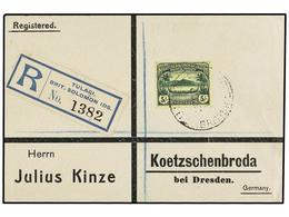 499 SOLOMON. Sg.17. 1910. TULAGAI To GERMANY. Envelope Franked With <B>5 Sh.</B> Green Stamp On Registered Cover, Arriva - Andere & Zonder Classificatie
