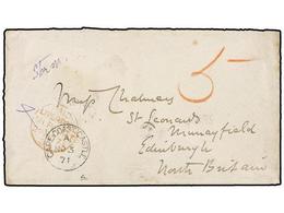 540 COSTA DE ORO. 1871 (Nov 5). Envelope, Embossed Seal 'Spero' On Reverse Addressed From D. Patrick Chalmers To Edinbur - Other & Unclassified