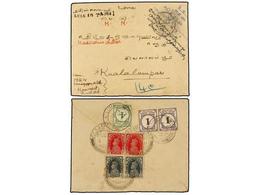 549 INDIA. 1940. KILASAVALPATTI To KUALA LUMPUR. <B>1 Anna</B> Postal Stationery Envelope (albino Inprinted Embossed Sta - Other & Unclassified