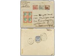 560 MALAYA. 1922. BUKIT MERTAJAM (Perak) To U.S.A. Envelope Previously Franked With Federated Malay States Stamps, Not A - Andere & Zonder Classificatie