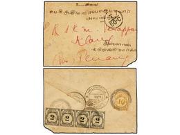 565 MALAYA. 1938. PUDOKATAH (India) To KLANG (Selangor, Malaya). Envelope (corner Damaged) Sent Unfranked, Taxed On Arri - Other & Unclassified