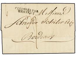 570 MAURICIO. 1802 (November 21). PORT N. E. ISLE DE FRANCE To BORDEAUX. Entire Letter With <B>COLONIES PAR/L'ORIENT </B - Altri & Non Classificati