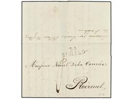 574 MAURICIO. 1816 (Janvier 24). ILE MAURICE To PLOERMEL. Entire Letter With <B>34/ST. MALO</B> Entry Mark. On Reverse < - Other & Unclassified