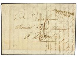 576 MAURICIO. 1817 (December 28). <B>SAVANNE. </B>ILE MAURICE To DIEPPE. Entire Letter With <B>COLONIES PAR/ST. MALO</B> - Sonstige & Ohne Zuordnung