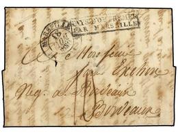 582 MAURICIO. 1830. PORT LOUIS To BORDEAUX. Entire Letter With <B>PAYS D'OUTREMER/PAR MARSEILLE</B> Y <B>MARSEILLE</B> C - Altri & Non Classificati