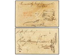 593 MAURICIO. 1856. PORT LOUIS To BOMBAY. Envelope With Contents. Endorsed <I>'p. St. Bombay'</I> On Reverse <I>'Forward - Other & Unclassified