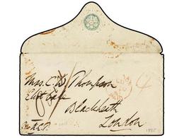 595 MAURICIO. 1858. PORT LOUIS To LONDON. Lady's Envelope, Endorsed <I>'Paid'</I> And <I>'4' </I>pence. On Reverse Red < - Other & Unclassified