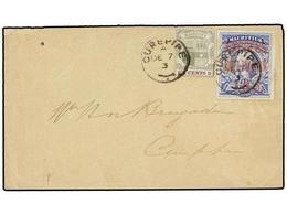 608 MAURICIO. Sg.142 + E1. 1903. CUREPIPE Locally Used. Envelope Franked With <B>4 Cents.</B> And Express Delivery <B>15 - Autres & Non Classés