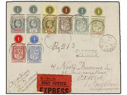 609 MAURICIO. Sg.182/84, 186, 189, 196/99. 1911. FOREST SIDE To ENGLAND. Espectacular Franking With Stamps By Plate Numb - Other & Unclassified