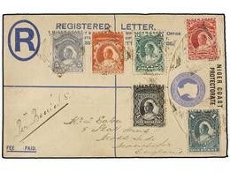 615 NIGERIA. 1898. NIGER COAST To GREAT BRITAIN. <B>2 Pence </B>registered Postal Stationary Envelope Uprated With <B>1/ - Other & Unclassified