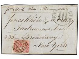623 SAN KITTS-NEVIS. 1859. ST. KITTS To NEW YORK (Usa). Entire Letter, Endorsed <I>'pr. Mail Via Havanna'</I> Bearing GB - Autres & Non Classés