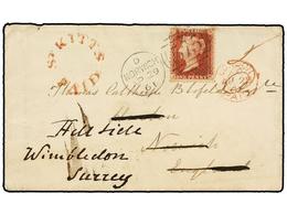 624 SAN KITTS-NEVIS. 1861 (April 12). BASSETERRE (St. Kitts) To NORWICH (England). Envelope With Full Contents, Showing  - Autres & Non Classés