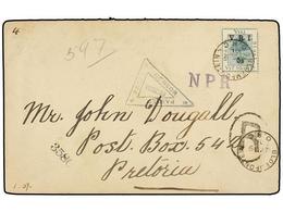 631 ORANGE. Sg.111. 1901. <B>ORANGE FREE STATE. </B>BLOEMFONTEIN To PRETORIA. <B>5 Sh.</B> Green On Registered Cover. Ce - Other & Unclassified