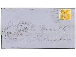 639 TRINIDAD. 1870 (8 Febrero). TRINIDAD To PHILADELPHIA. Folded Cover Send Via St. Thomas With Red <B>'Lamb & Co. St. T - Other & Unclassified