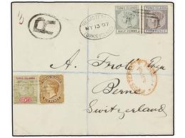 642 TURQUIA. Sg.53, 59, 71, 72. 1897. TURKS To BERNE (Switzerland).<B> 1/2 D., 4 D., 5 D.</B> And <B>6 P.</B> Stamps Sen - Other & Unclassified