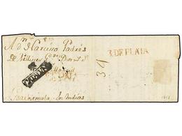 650 GUATEMALA. 1767 (15 Enero). GIRONA (España) A GUATEMALA. Carta Completa Con Texto, Marca<B> */CATALUÑA</B> (nº 5) De - Other & Unclassified