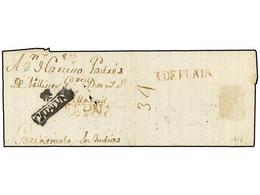 650 GUATEMALA. 1767 (15 Enero). GIRONA (España) A GUATEMALA. Carta Completa Con Texto, Marca<B> */CATALUÑA</B> (nº 5) De - Andere & Zonder Classificatie