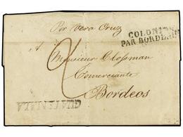651 GUATEMALA. 1825 (Sept 3). Entire Letter From Guatemala City Via Vera Cruz To Bordeaux Struck With <B>'GUATEMALA'</B> - Other & Unclassified