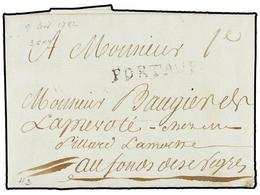 652 HAITI. 1782. PORT AU PRINCE To AU FOND DES NEGRES. Entire Letter Straight Line <B>PORT AU P. </B>Unusual Domestic Le - Other & Unclassified