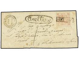 659 ITALIA ANTIGUOS ESTADOS: DOS SICILIAS - NAPOLES. 1858. AVELLINO A NAPOLES. <B>1 Gr.</B> Rosa, Tasado '1' Gr. Y Marca - Andere & Zonder Classificatie