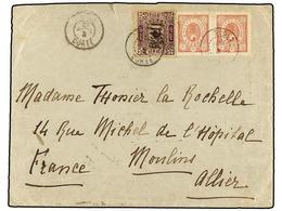 688A COREA. (1900 CA.). SEOUL To FRANCE. Envelope Franked With <B>4 Ch.</B> Rose (2) And <B>50 Po.</B> Purple. Rare Fran - Autres & Non Classés