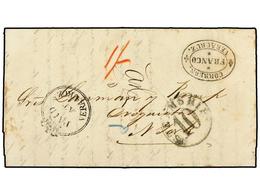 714 MEXICO. 1864. VERACRUZ A NEW YORK Vía El Correo Británico. Marca <B>PAID/AT/VERACRUZ</B> Y Tarifa <B>'1/.'</B>. Tasa - Andere & Zonder Classificatie