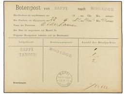 740 MARRUECOS. 1901. <B>RECIBO DEL CORREO ALEMÁN</B> Enviado Desde SAFFI A MOGADOR, Fechador <B>SAFFI/DEUTSCHE POST. </B - Autres & Non Classés