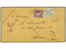 752 HOLANDA. 1873. AMSTERDAM To ROME (Italy). <B>25 Cts.</B> Lilac And <B>20 Cts.</B> Green. Mixed Franking Of Two Issue - Autres & Non Classés