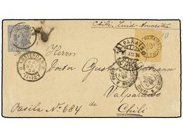 753 HOLANDA. 1894. AMSTERDAM To VALPARAISO (Chile). <B>5 Cts.</B> Blue Postal Stationary Envelope Uprated With <B>7 1/2  - Andere & Zonder Classificatie