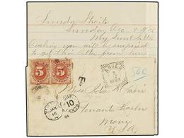 755A INDIA HOLANDESA. 1893. SUDA STRAIT To USA. Entire Letter Sent Via ANJER (Netherland Indies), Taxed On Arrival With  - Other & Unclassified