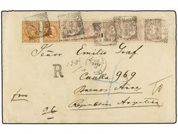 755B INDIA HOLANDESA. 1895. BANDJERMASIN To BUENOS AIRES (Argentina). Envelope Franked With <B>3 Cts.</B> (5) And <B>10  - Autres & Non Classés